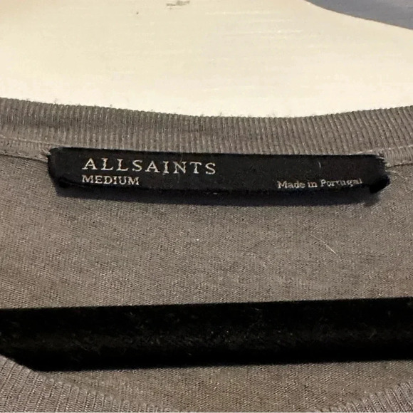 ALLSAINTS Mast Mar Twist Front Dress Gray Medium - Picture 3 of 4